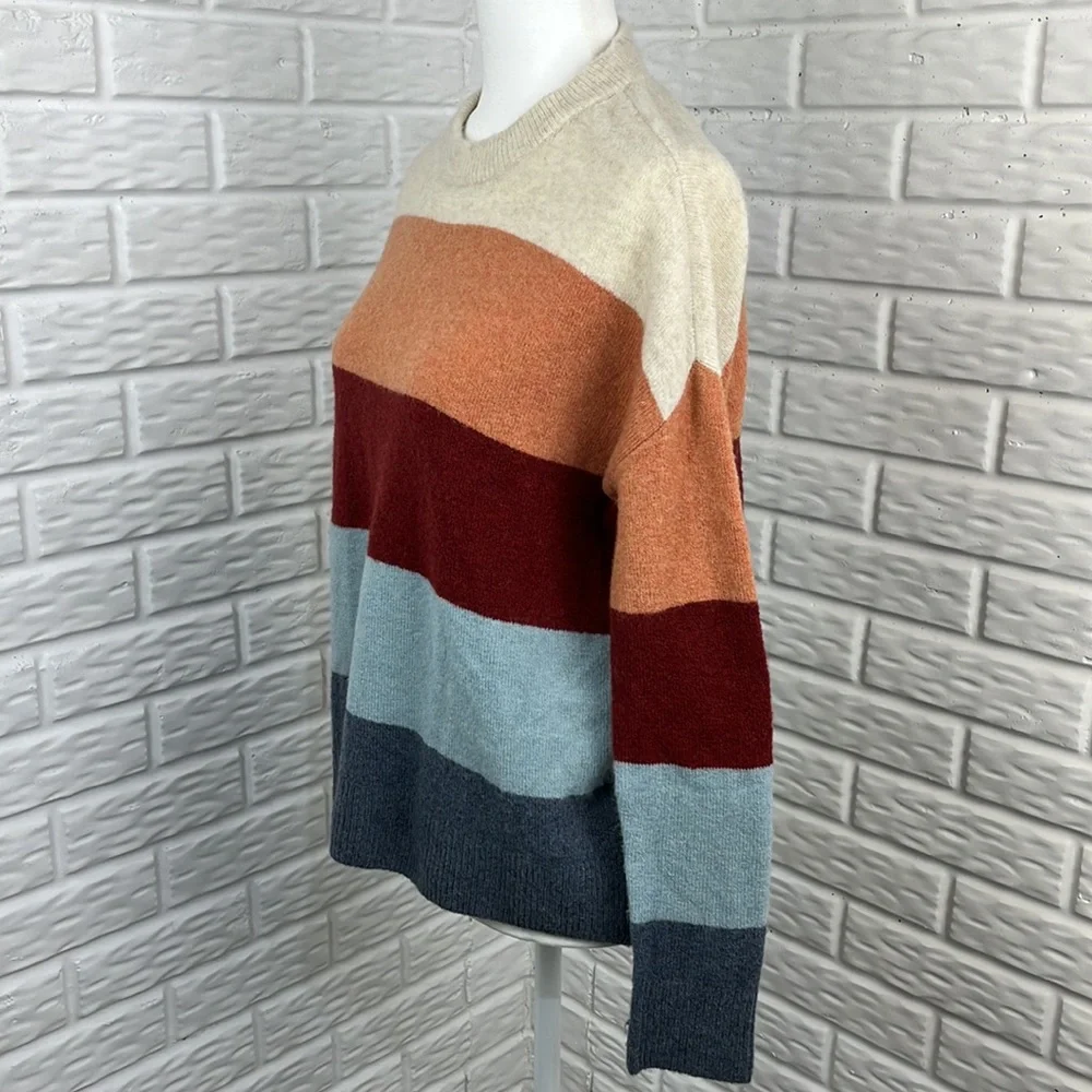 MADEWELL Crofton Oversized Striped Pullover Sweater in Coziest Yarn Size XXS - Picture 4 of 10